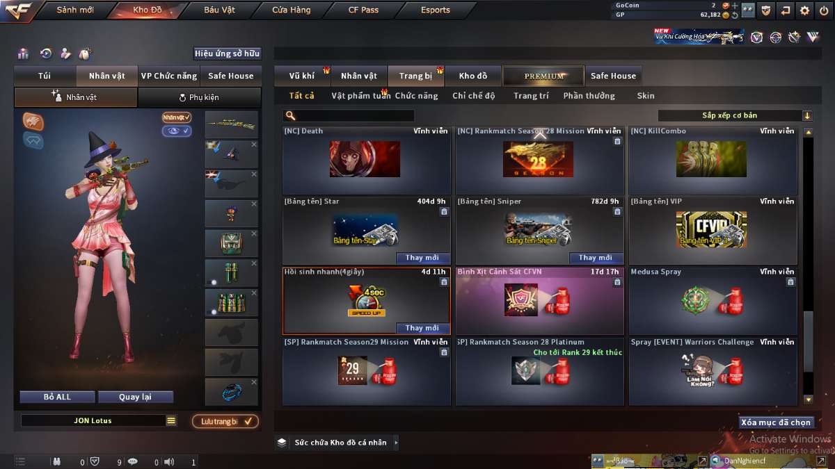 shop acc cf uy tin gia re